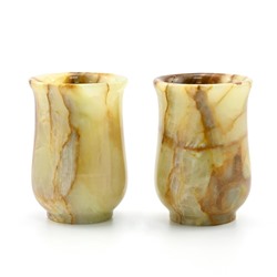 Подарочные стопки ручной работы из оникса 2 шт 50*50*70мм в бархатной упаковке.