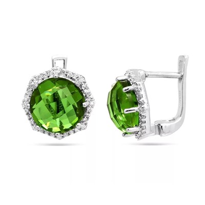 Серьги из серебра султанит, Калисто