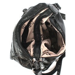 Сумка женская искусственная кожа Guecca-1666,  2отд,  плечевой ремень,  черный 257391