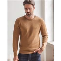 Джемпер с круглым воротом из хлопка с нейлоном