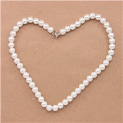 Бусы пластиковые под "ЖЕМЧУГ" на застежке (бусины 7-8 мм., длина 40-45 см.), 1 шт.