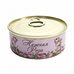 Эко свеча в жестяной банке НЕЖНАЯ РОЗА (размер 7,5 х 3 см.), 1 шт.