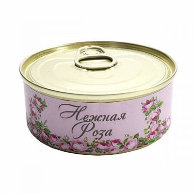 Эко свеча в жестяной банке НЕЖНАЯ РОЗА (размер 7,5 х 3 см.), 1 шт.