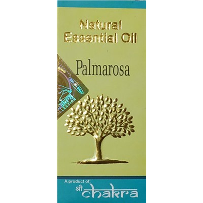 Natural Essential Oil PALMAROSA, Shri Chakra (Натуральное эфирное масло ПАЛЬМАРОЗА, Шри Чакра), 10 мл.