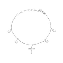 Браслет из серебра куб.циркон., ТФБ-9056