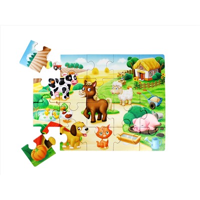 Пазл First Puzzle «Кто живет в деревне» (20 элементов) Baby Toys