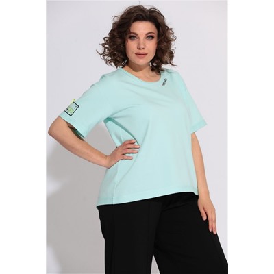 BegiModa 3013 мятный_с_черным, Блуза,  Кюлоты