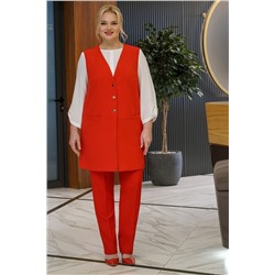 Alani Collection 1858 красный+молочный, Брюки,  Блуза,  Жилет