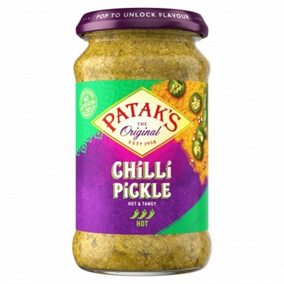 CHILLI PICKLE, Hot & Tangy, Patak's (ЧИЛИ ПИКУЛИ, Острый и Пикантный, Патакс), 283 г.