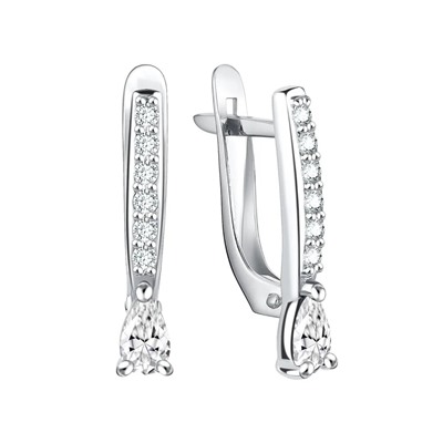 Серьги из серебра куб.циркон., Л-10852