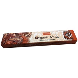 ORGANIC Garden MUSK Premium Masala Incense, Nandita (ОРГАНИК Гарден МУСК премиум благовония палочки, Нандита), 15 г.