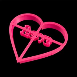 Вырубка для пряника с оттиском "Сердце Love" пластик, 10*11 см