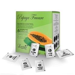 PAPAYA FRUCARE Blemish Control Facial Kit, Luster (ПАПАЙЯ ФРУКЕА набор для ухода за лицом против пятен, Ластер), 1 уп. (40 мл.)