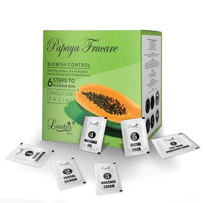 PAPAYA FRUCARE Blemish Control Facial Kit, Luster (ПАПАЙЯ ФРУКЕА набор для ухода за лицом против пятен, Ластер), 1 уп. (40 мл.)