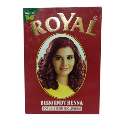 ROYAL BURGUNDY Henna, Topline Exim Inc. (Роял БУРГУНДИ хна, Топлайн), 70 г.