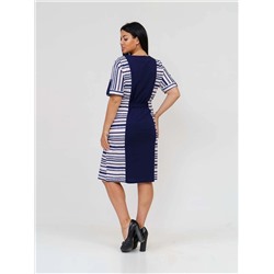 Платье женское Текс-Плюс, цвет бежевый синий белый