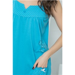 Домашнее платье Нежный цветок (голубое) Д1736