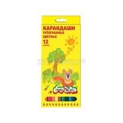 Карандаши цветн. 3-гран. 12 шт Каляка-Маляка КТКМ12, КТКМ12