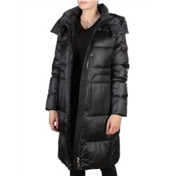 9110 BLACK Пальто зимнее женское FLOWERROVE (200 гр. холлофайбера) размеры 46-48-50-52-54