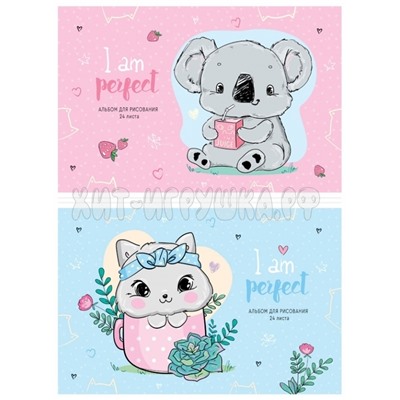 Альбом 24 л. А4 на скрепке "Рисунки. Cute and perfect" в ассортименте ArtSpace А24_44442, А24_44442