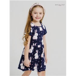 Платье Лето зайки на темно-синем