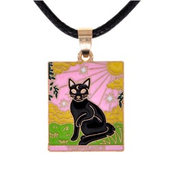 Кулон Tarot ЧЕРНАЯ КОШКА УМЕРЕННОСТЬ - Temperance, на шнуре (металл, размер 2,4*2 см.), 1 шт.