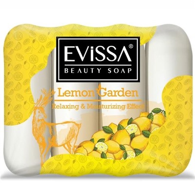EVISSA Мыло туалетное 4*70г Лимон экопак(Турция)