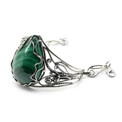 Браслет малахит "Капля", 18см.