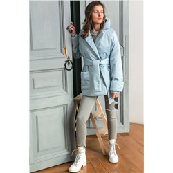 Куртка из плотной курточной ткани с утеплителем голубая