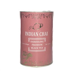 Indian Chai DARJEELING Premium BLACK TEA, Bharat Bazaar (ДАРДЖИЛИНГ Премиум, ЧЕРНЫЙ ЧАЙ, Бхарат Базаар), банка 100 г.