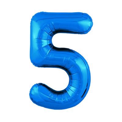Шар фольгированный "Цифра 5" (40*102см, синий) 756423, (ИП Николаев А.П.)