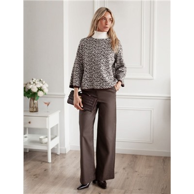 Свитер жаккардовой вязки с кашемиром