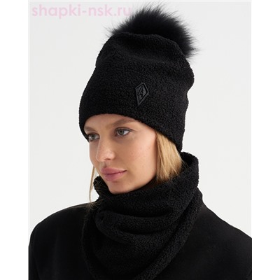 020/1 А шеврон помпон мех трикотаж барашек Колпак женский флис