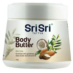 BODY BUTTER With Almond, Shea Butter & Cocoa Butter, Sri Sri Tattva (МАСЛО ДЛЯ ТЕЛА С миндалём, маслом ши и маслом какао, Шри Шри Таттва), 150 г.