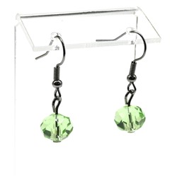 Колье и серьги 5 нитей с цирконом цв.салатовый, 45см