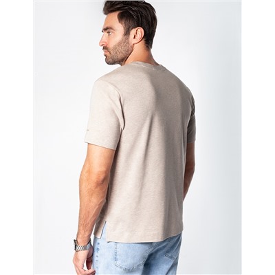 Футболка slim fit из премиального хлопка с эффектом меланж