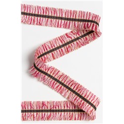 Тесьма отделочная 3 см*5 ярд "Бахрома с люрексом" (SF-2461) красный/белый