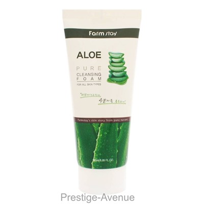 Пенка для умывания FarmStay Aloe Pure Cleansing Foam с экстрактом алоэ 180мл