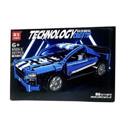 Конструктор TECHNOLOGY Спортивная машина Синяя 227дет. 34*24см / 8325-3