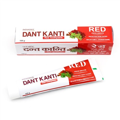 DANT KANTI RED, Patanjali (ДАНТ КАНТИ РЕД, Аюрведическая зубная паста, Патанджали), 100 г.