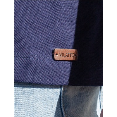 Поло из фактурного хлопка с эластаном