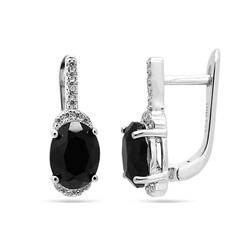 Серьги из серебра оникс, МЦВ688