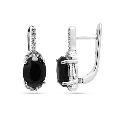 Серьги из серебра оникс, МЦВ688