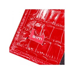 Обложка для автодокументов Premier-О-7 натуральная кожа красный крокодил (115)  152932