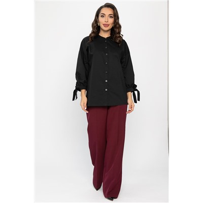 Блуза с завязками Ажур (черная) Б14387-10М