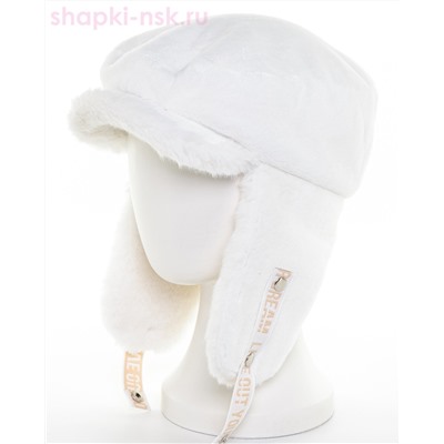 Роберта с ушками экомех пума+экомех ласка Кепка женская флис (56-57)