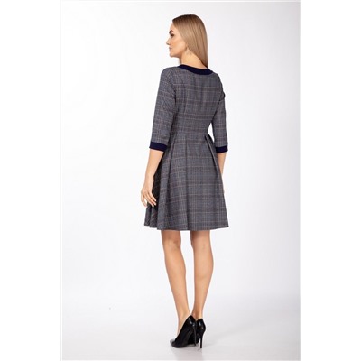 Lady Style Classic 1728/1 синий_с_серым, Платье
