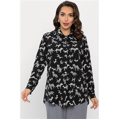 Рубашка с принтом Надель (черная) Б14360-16М