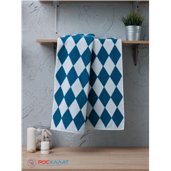 Полотенце махровое пестротканое жаккардовое 7197, Ромбы-2 С106-ЮА-7197-1