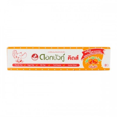 Herbal Toothpaste For Kids ORANGE FLAVOUR, Twin Lotus (Детская растительная зубная паста АПЕЛЬСИН, Твин Лотус), 35 г. БЕЗ ЗУБНОЙ ЩЕТКИ - СРОК ГОДНОСТИ ДО 10 НОЯБРЯ 2024 ГОДА